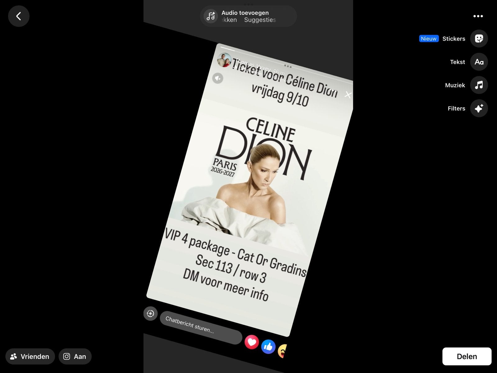 ticket celine dion, Eén persoon, Oktober, Pop