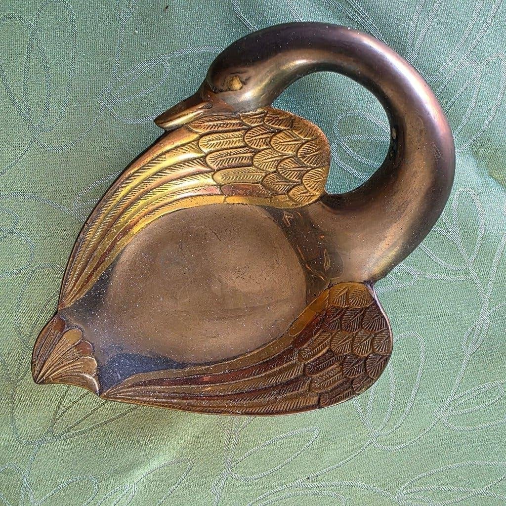 KOPEREN SCHAAL MET EENDENFIGUUR INDIA, Antiek en Kunst, Antiek | Brons en Koper, Ophalen of Verzenden, Koper