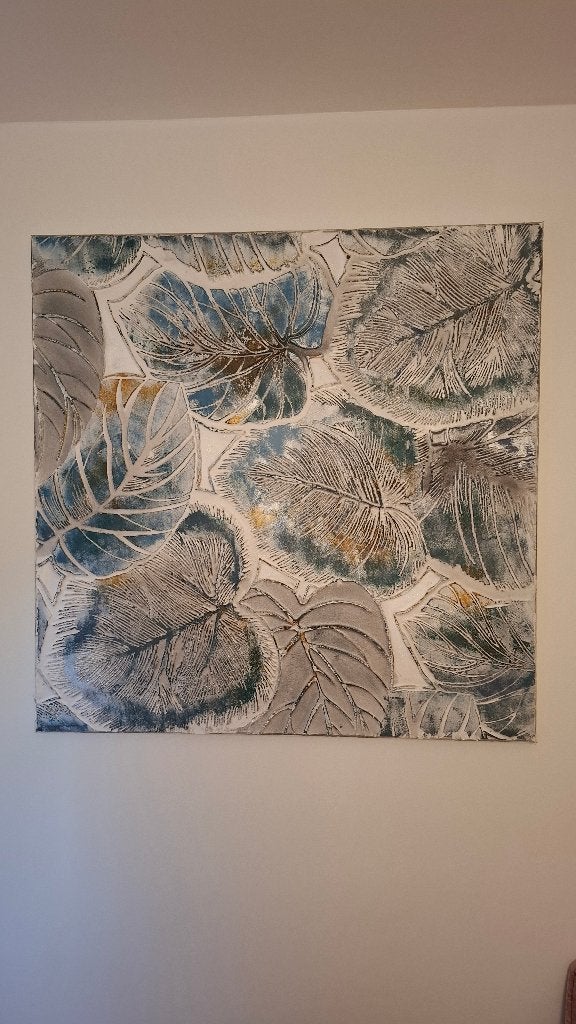 Schilderij met structuur op doek, Antiquités & Art, Art | Peinture | Moderne, Enlèvement, Texturé, Fleurs