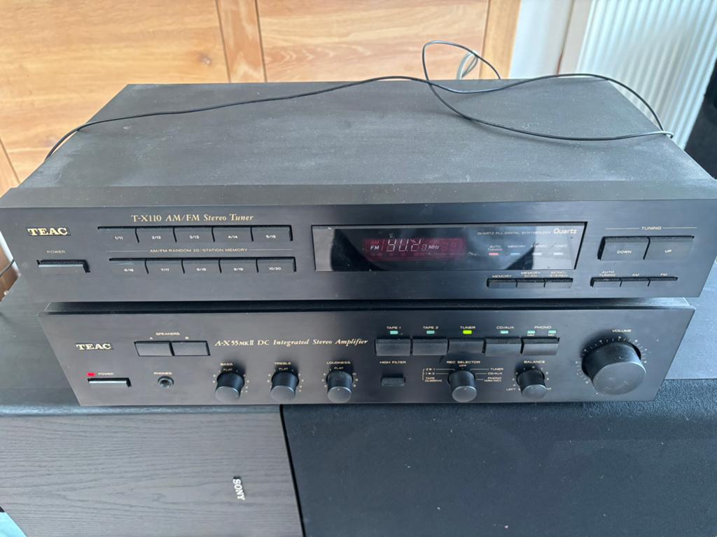 Teac A-x55 mk2 & T-x110 met 4 Sony SS- E215’s, Ophalen, Gebruikt, Sony, Minder dan 60 watt