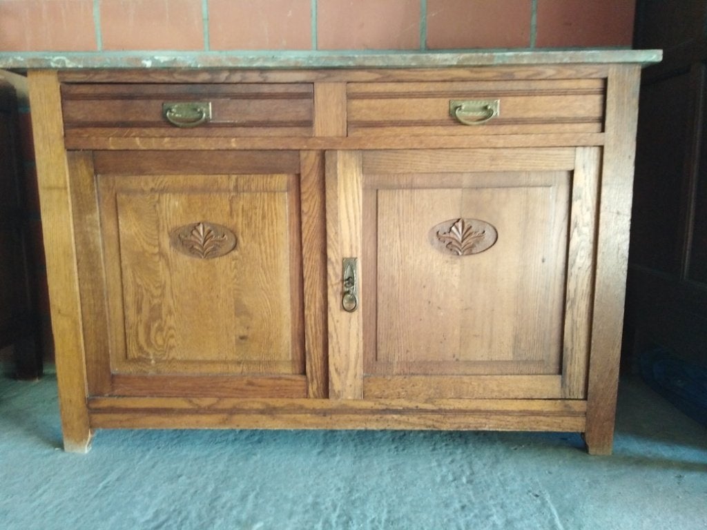 commode met Belgisch marmeren blad, Enlèvement, Chêne