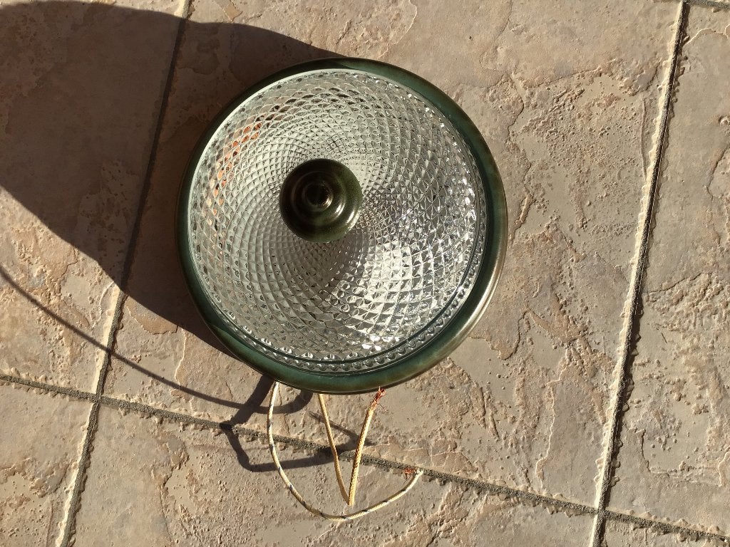 Plafonnier vintage, Blanc, Vintage, Verre, Enlèvement