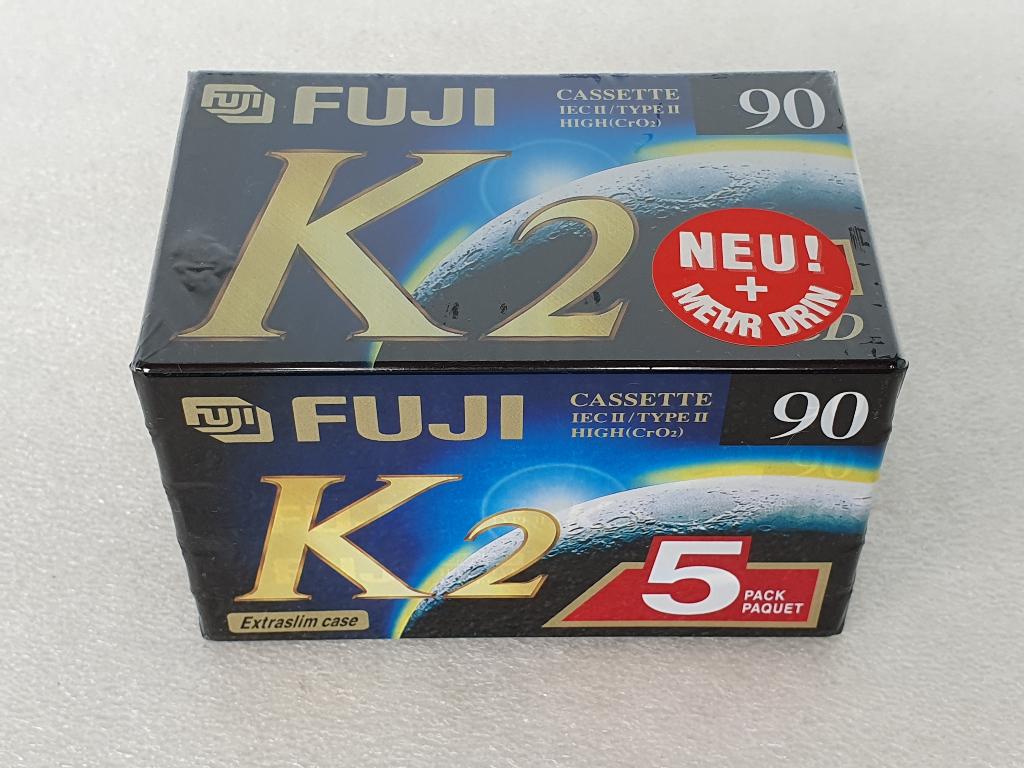 5-pack Fuji K2 90 cassettes (nieuw), Cd's en Dvd's, Cassettebandjes, Ophalen of Verzenden, Nieuw in verpakking, 2 t/m 25 bandjes