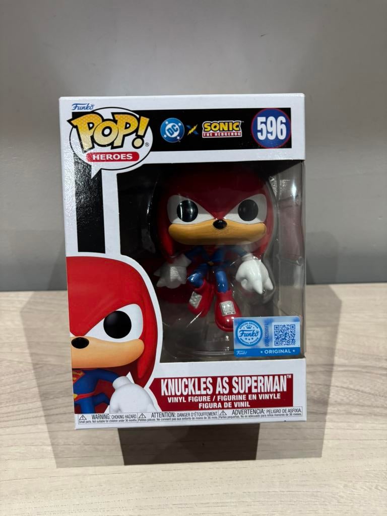 Funko Pop ! Knuckles Superman #596 — Sonic x DC Heroes, Collections, Jouets miniatures, Comme neuf, Enlèvement ou Envoi