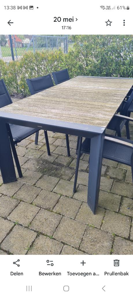 Tuintafel, Tuin en Terras, Tuintafels, Ophalen, Gebruikt, Rechthoekig