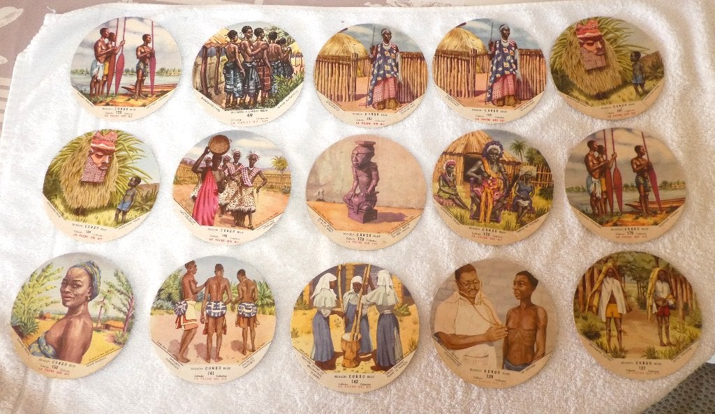 cromos  Congo belge  - La vache qui rit, Collections, Marques & Objets publicitaires, Enlèvement ou Envoi