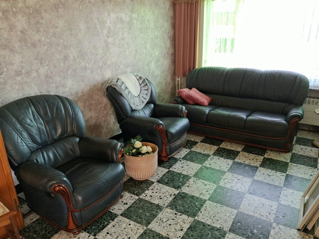 Leren salon, Ophalen, Gebruikt