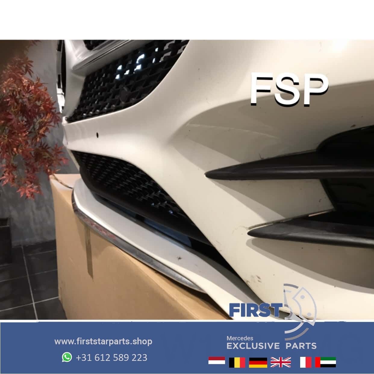 W177 SEDAN AMG VOORBUMPER WIT + Black Diamond Gril Mercedes, Gebruikt, -, Voor, Ophalen of Verzenden
