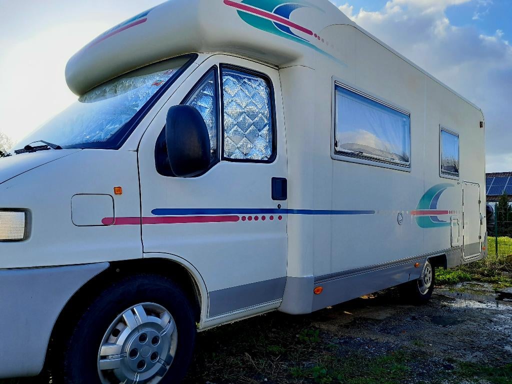 Camping-car Fiat Ducato Adria 2.8 JTD avec grand Garage, Caravanes & Camping, Camping-cars, Auvent, Jusqu'à 4, Toilette à cassette