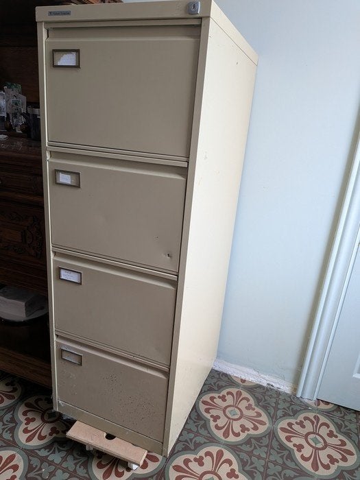 Metalen kast met 4 laden, Huis en Inrichting, Kasten | Roldeurkasten en Archiefkasten, Ophalen, Minder dan 50 cm, Gebruikt, 100 tot 150 cm