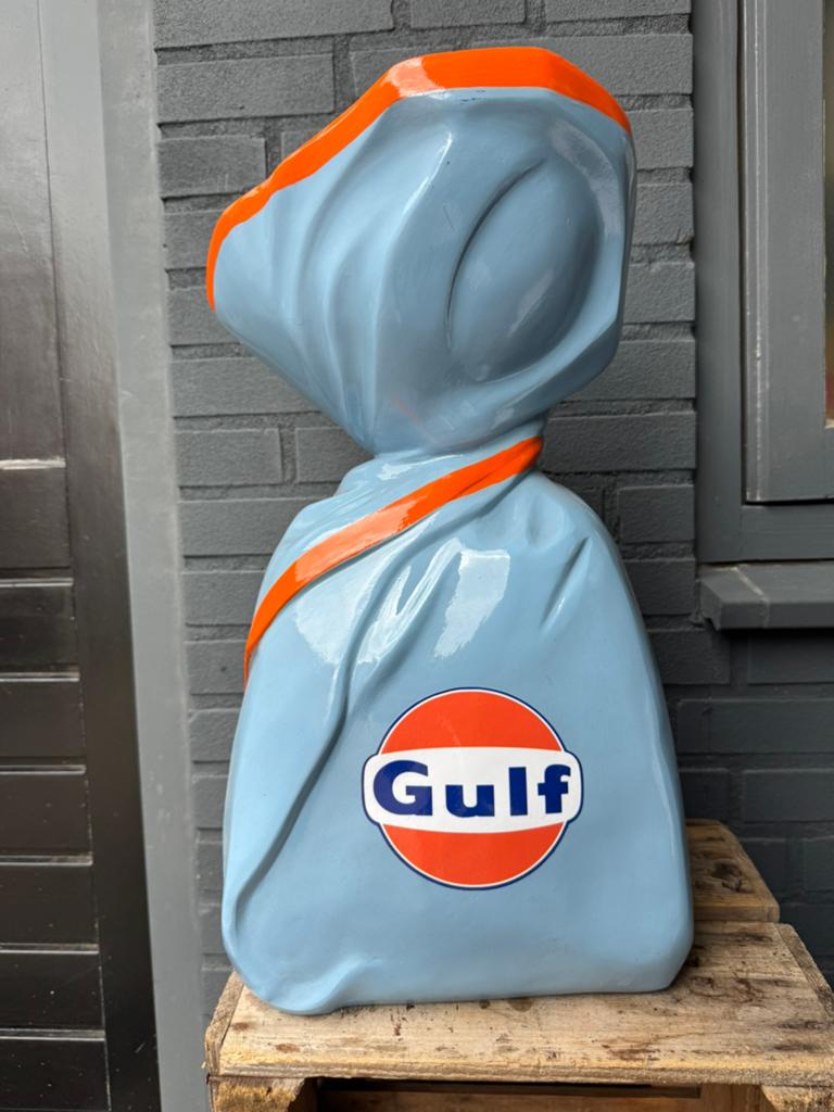 Gulf garage reclame beeld, Verzamelen, Ophalen, Zo goed als nieuw, Reclamebord