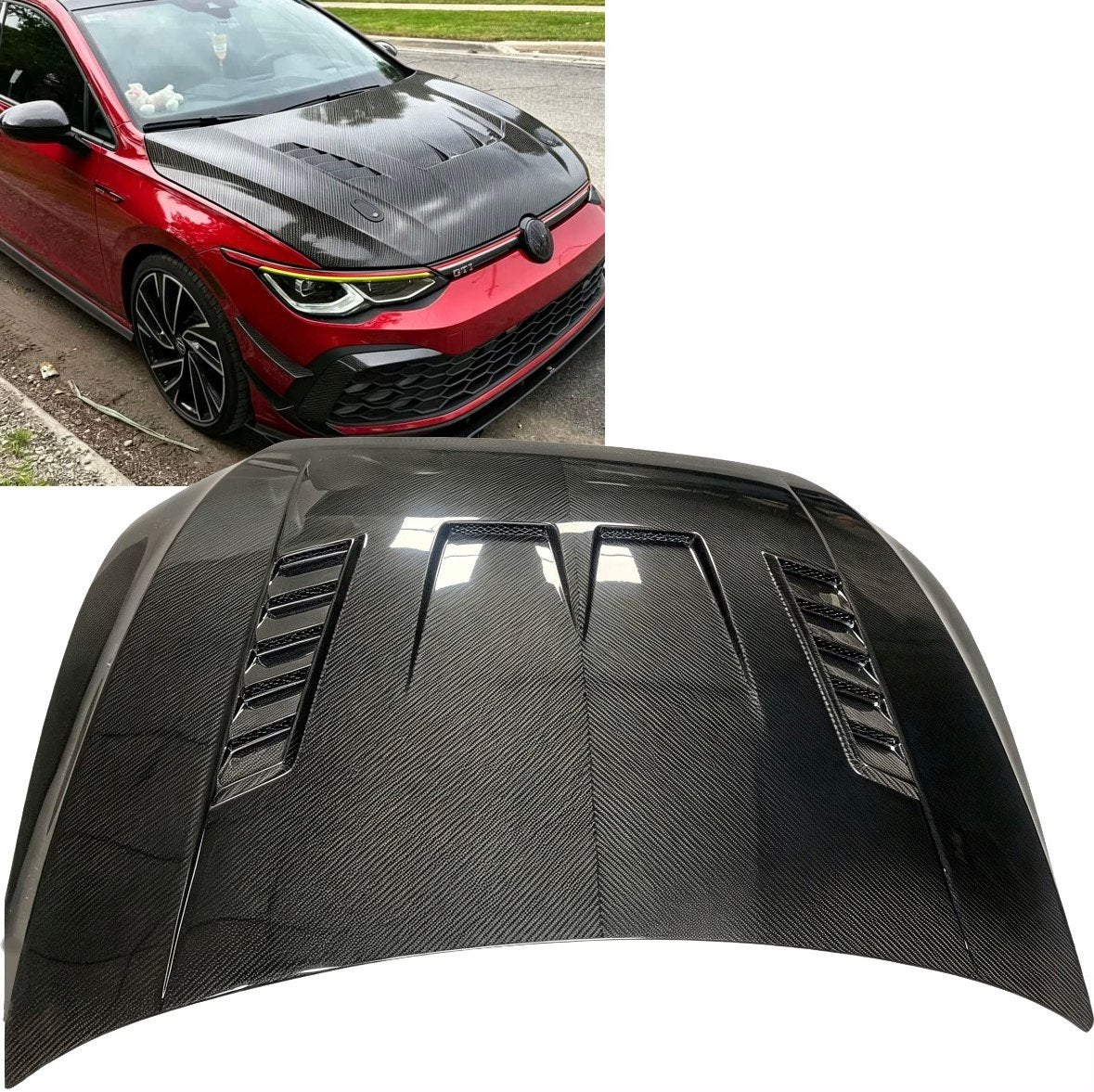 Golf 7 7.5 8 carbon custom motorkap okug en play, Auto-onderdelen, Ophalen of Verzenden, Voor, Volkswagen, Motorkap