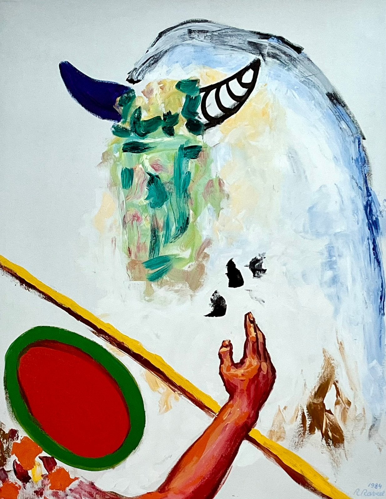 Roger Raveel - Litho/offset - 54x44 cm - Nieuwstaat, Antiek en Kunst, Gesigneerd in de plaat, Ophalen of Verzenden, Personages en Fantasiefiguren