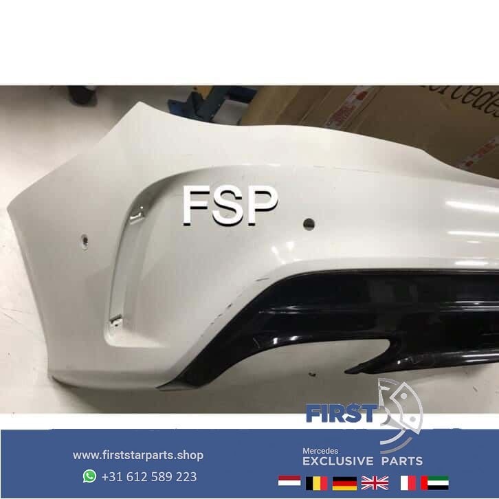 W117 CLA AMG Facelift Achterbumper Mercedes 2013-2018 wit MB, Gebruikt, -, Ophalen of Verzenden, Achter