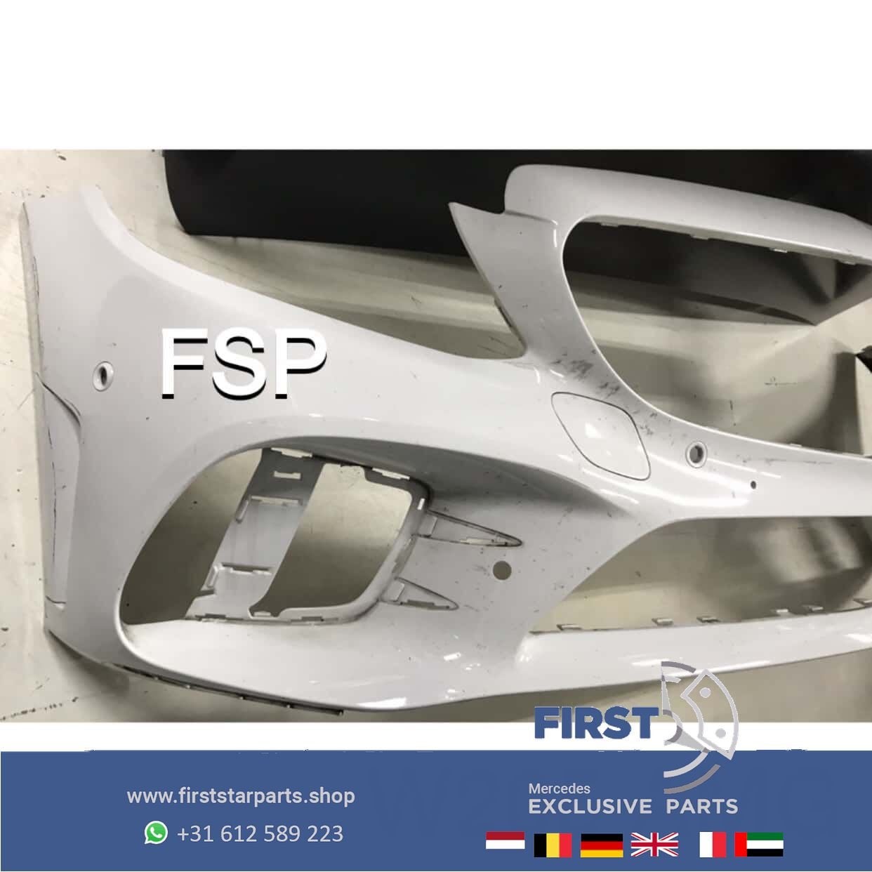 W205 C205 FACELIFT AMG LINE VOORBUMPER WIT 2018-2021 ORIGINE, Gebruikt, -, Voor, Ophalen of Verzenden
