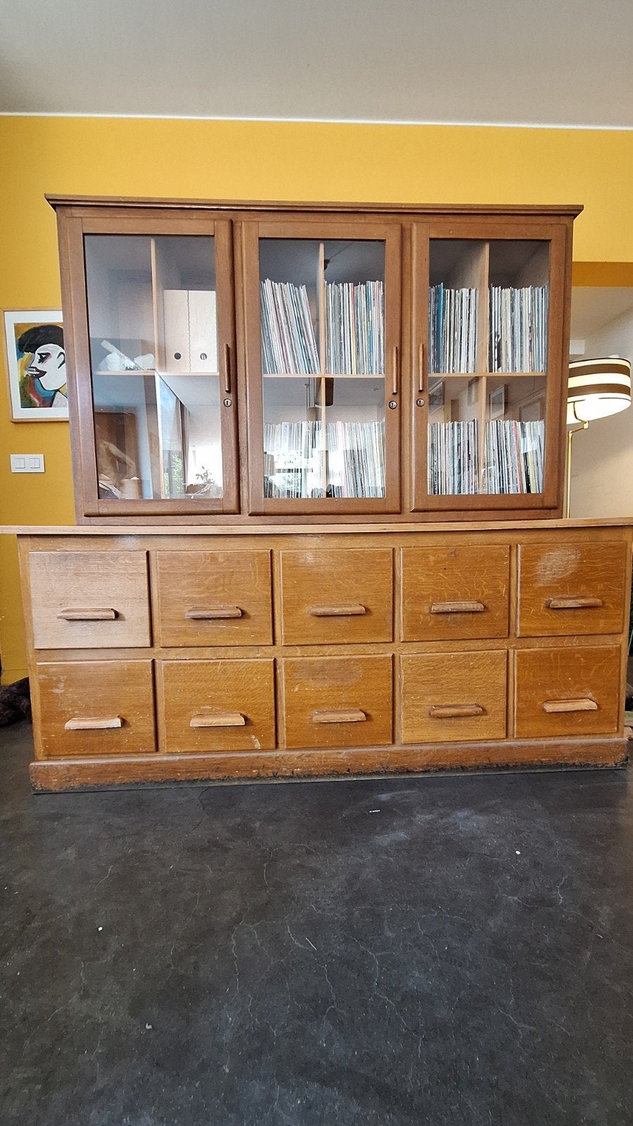 Prachtige vintage eiken kast (2 delen), Huis en Inrichting, Kasten | Ladekasten, Gebruikt, 150 tot 200 cm, 150 tot 200 cm, 50 tot 75 cm