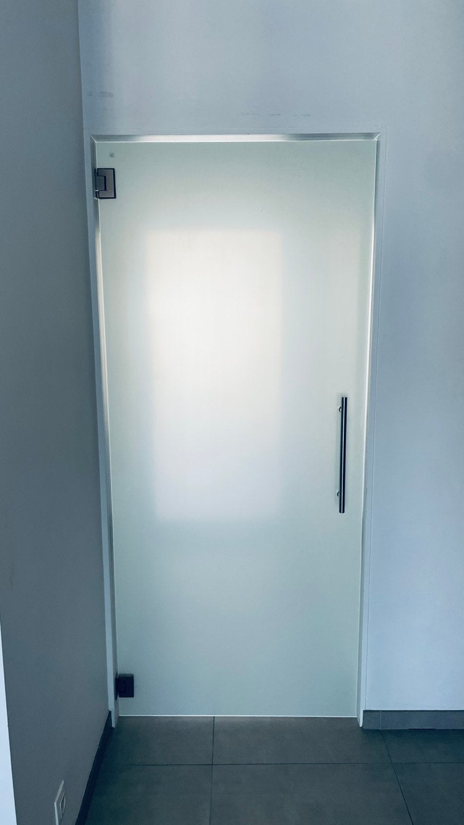 Glazen deur melkglas met handvat, Doe-het-zelf en Bouw, Ophalen, Zo goed als nieuw
