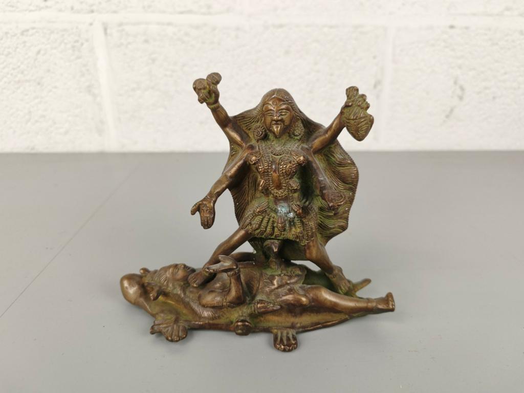 Bronzen Nepalees beeldje Kali, Antiek en Kunst, Ophalen of Verzenden