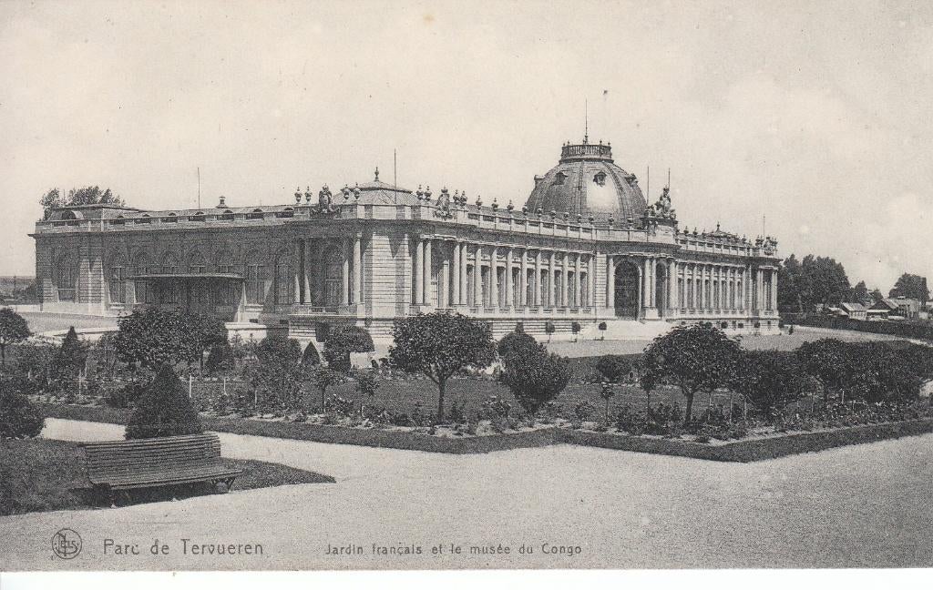 Postkaart Tervuren - Franse tuin en Afrikamuseum, Verzamelen, Ophalen of Verzenden, 1920 tot 1940, Ongelopen, Vlaams-Brabant