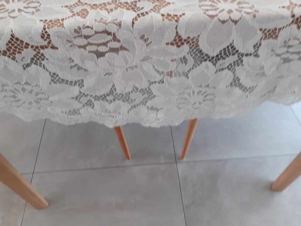 Nappe de table en « Dentelle de France », 210 cm, Nappe, Blanc, Comme neuf