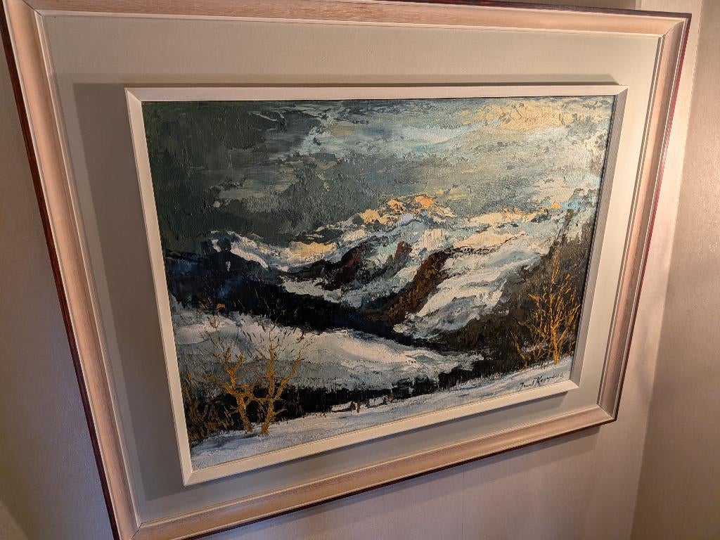 Schilderij Juul Keppens - 107x90 - Winterlandschap, Antiek en Kunst, Kunst | Schilderijen | Klassiek, Ophalen