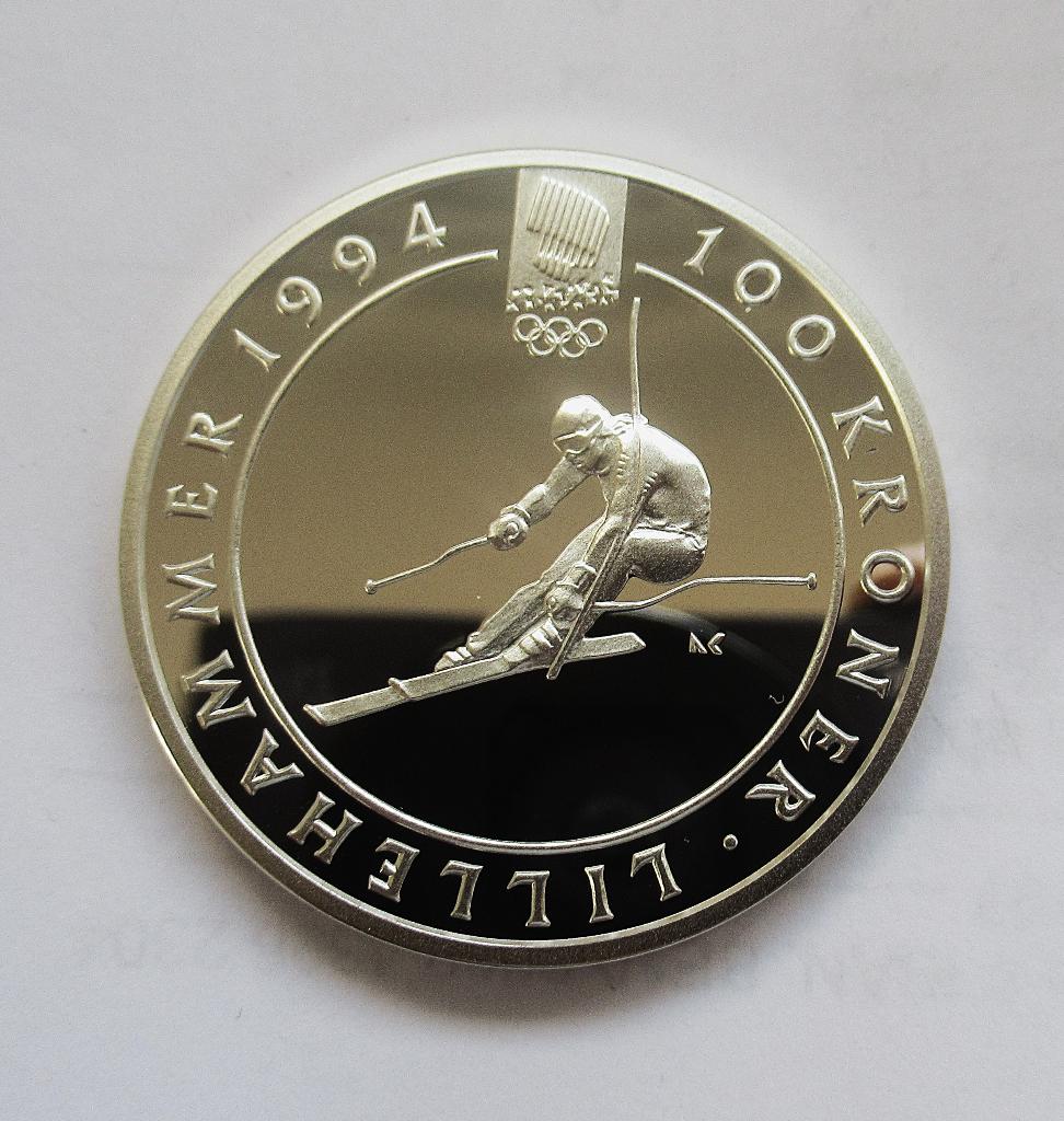 Norway, 100 kroner, 1993, Verzenden, Zilver