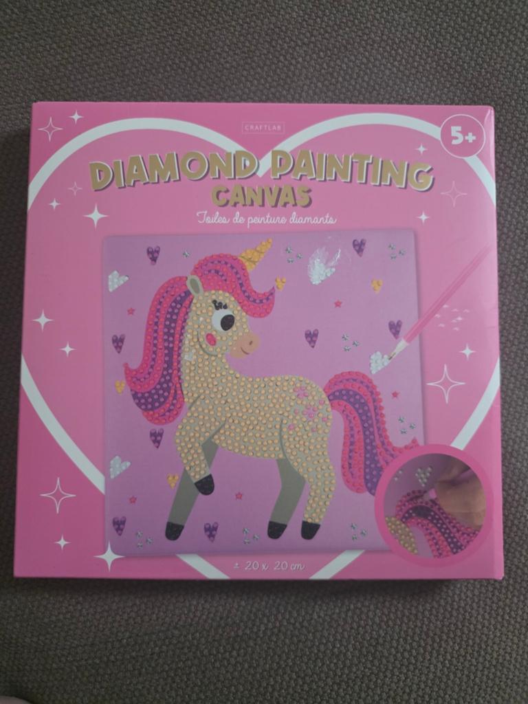 Diamond painting unicorn, Hobby en Vrije tijd, Roze, Fantasie, Handgemaakt, Diamond painting