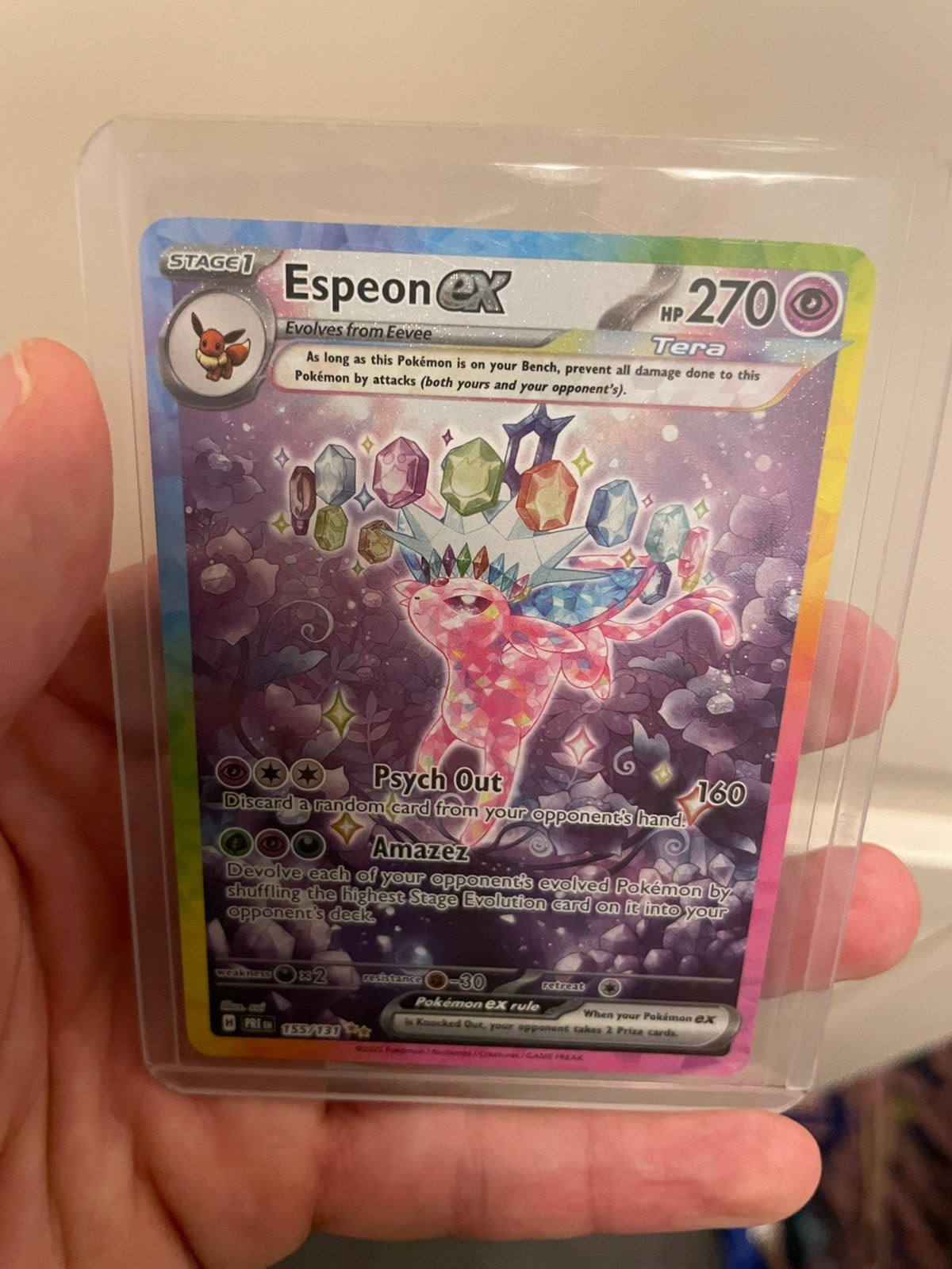 Pokémon Espeon ex 155/131 – Special Illustration Rare (SIR), Ophalen of Verzenden, Nieuw, Losse kaart, Foil