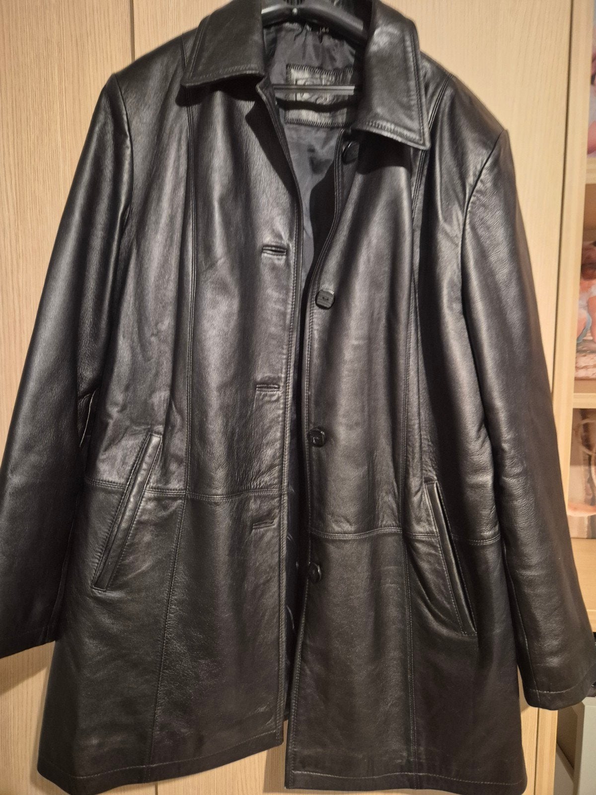 Halflang zwarte lederen jas dames, Kleding | Dames, Jassen | Winter, Gory, Ophalen, Maat 42/44 (L), Zwart