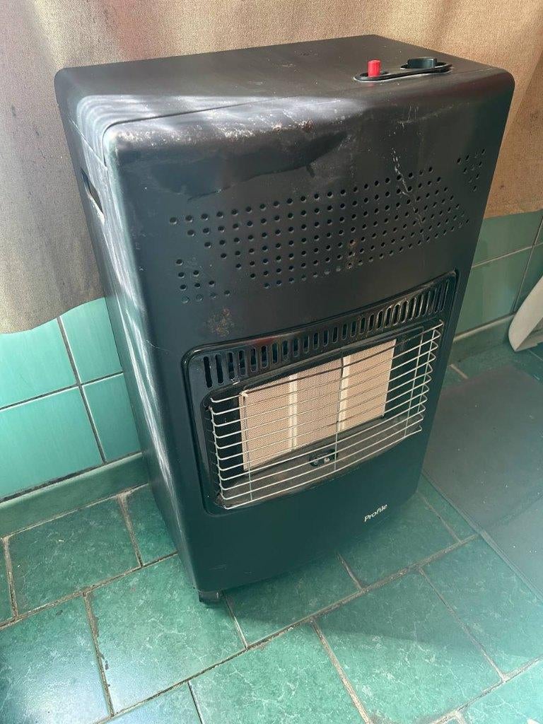 Profile draagbare gaskachel zwarte ruimteverwarmer binnen, Tuin en Terras, Gasbarbecues, Gebruikt, Ophalen of Verzenden