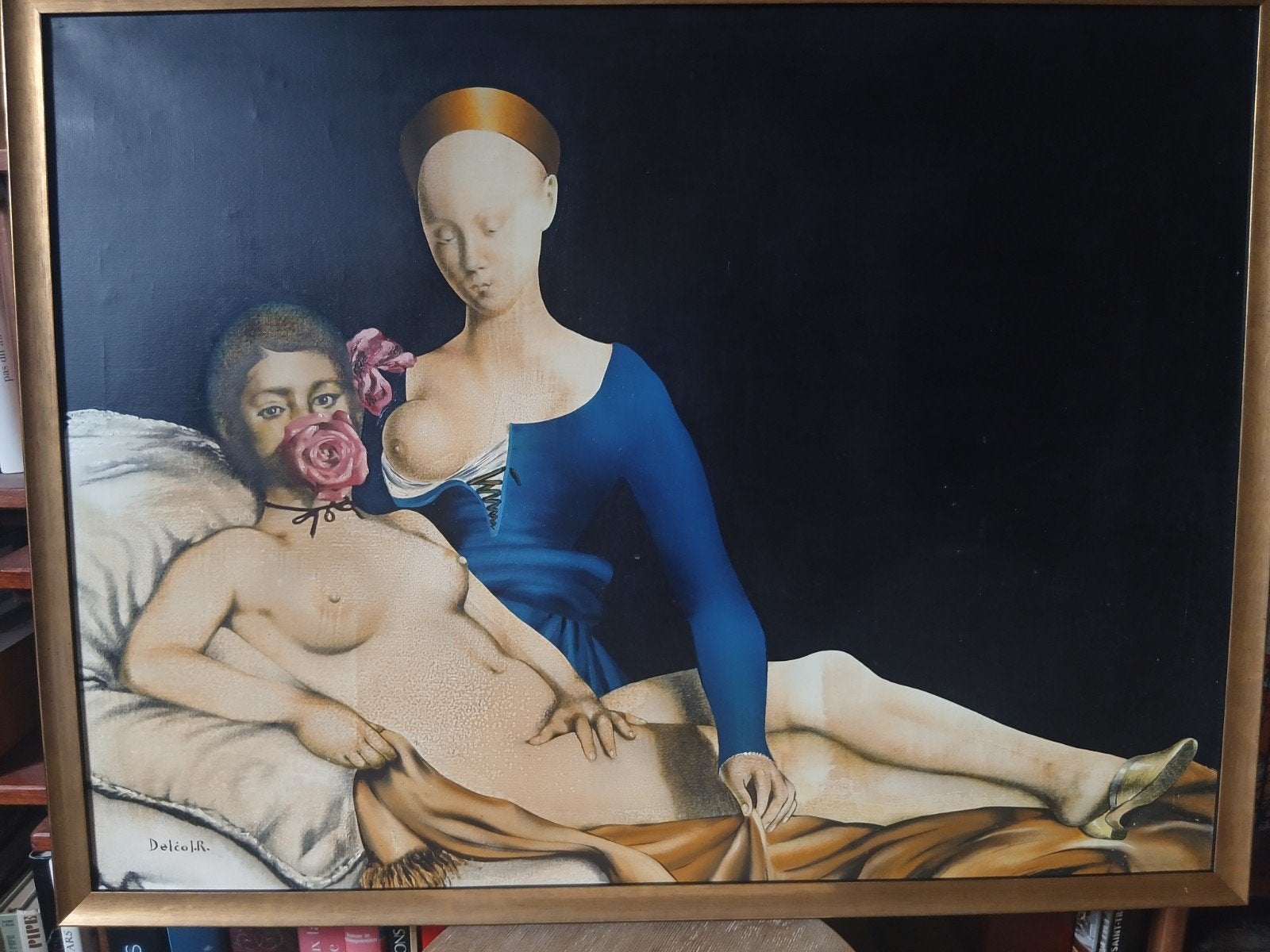 Tableau de Roland Delcol, Enlèvement, Signé