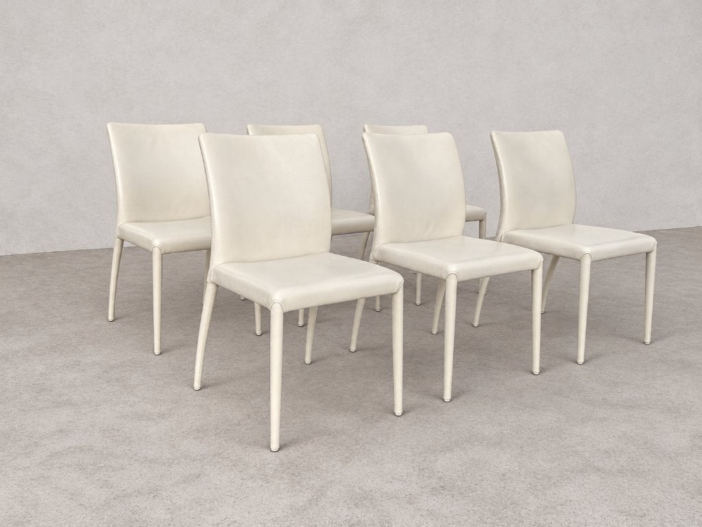 6x JORI Mikono Comfort eetkamerstoelen, Vitra leolux italia durlet Knoll cor ligne roset Cassina de sede, Leer, Ophalen of Verzenden