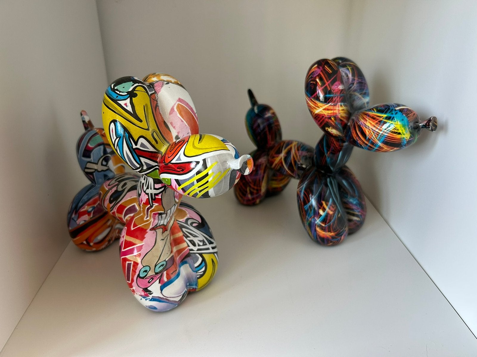 2x Prachtige Pop-Art Ballonhond Beelden, Ophalen of Verzenden, Zo goed als nieuw, Industrieel