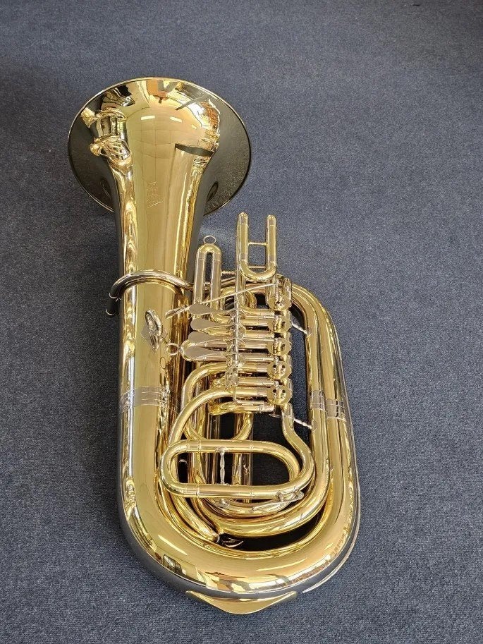 Hirsbrunner Sumiswald 5 valve 4/4 Professional Bes Tuba, Ophalen, Zo goed als nieuw, Tuba in si bemol