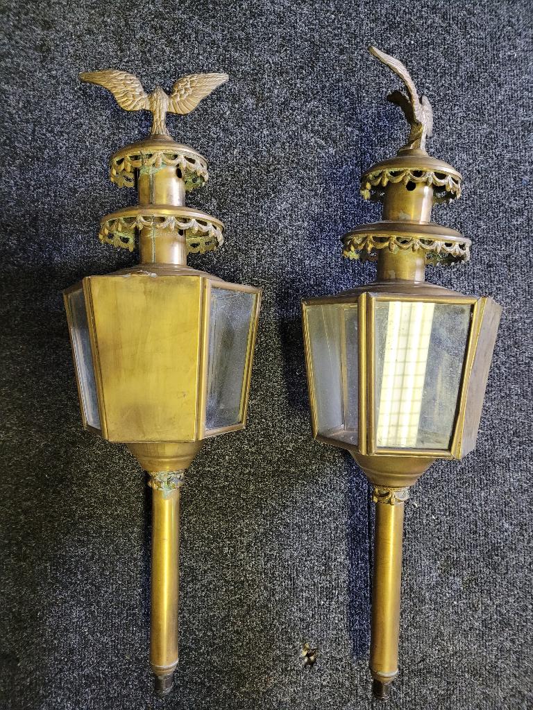Set koetslamp met adelaar George III stijl - 19eeuws, Antiek en Kunst, Ophalen of Verzenden