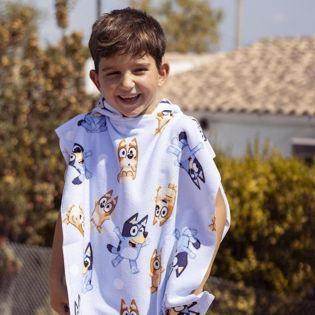 Bluey en Bingo Badponcho / Badcape - Sneldrogend, Bluey, Jongen of Meisje, One size, Nieuw