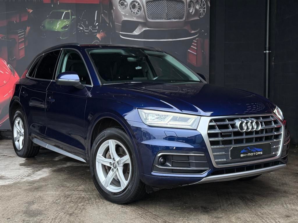 Audi Q5 40TDI Quattro S tronic, Auto's, Audi, 4 cilinders, Blauw, Leder, Bedrijf