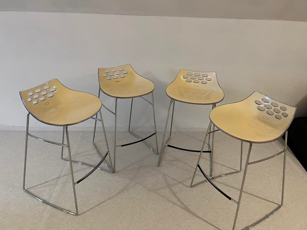 4 Design stoelen calligaris, Ophalen, Kunststof, Gebruikt, 60 tot 90 cm