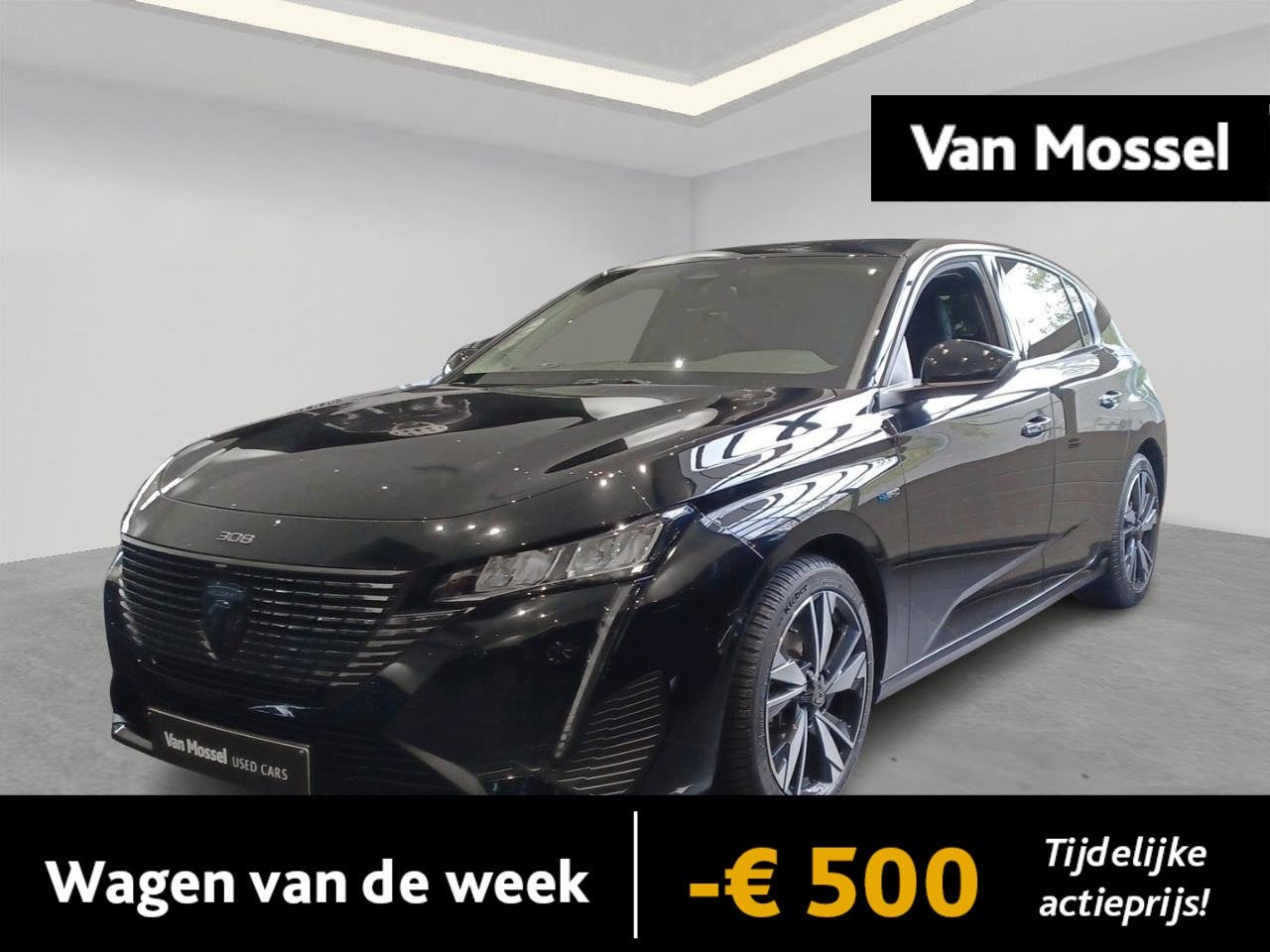 Peugeot 308 1.6 Hybrid 180 S&S EAT8 Allure ! ACTIEPRIJS !, Stof, 4 cilinders, 1600 cc, Zwart