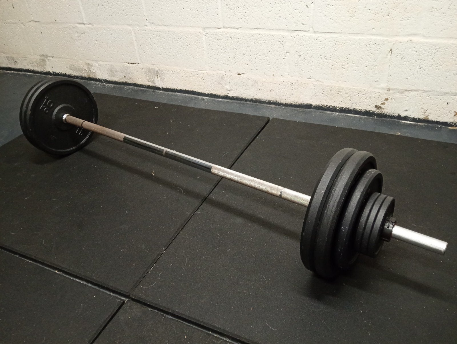 Barebbell set 73kg, Sport en Fitness, Ophalen, Gebruikt, Benen, Halterset