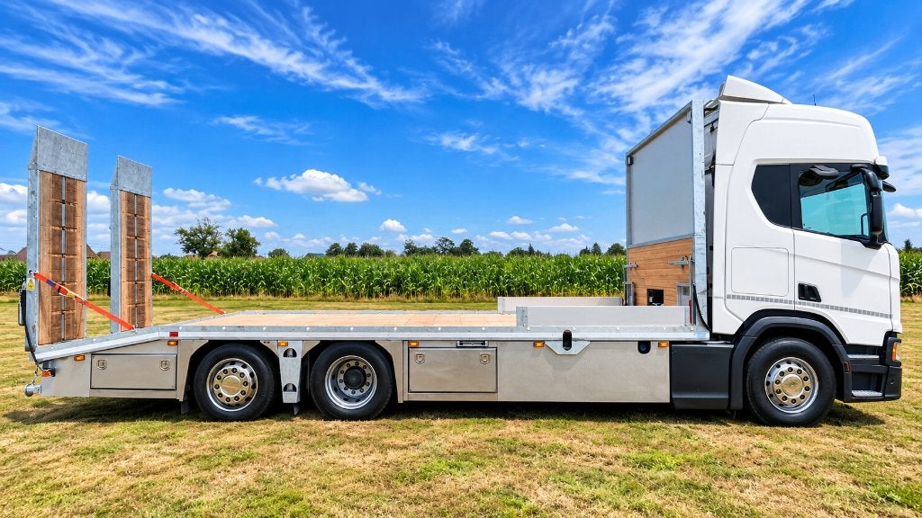 Scania R450 oprijwagen, New tacho, Navi, Pompset diesel, ACC, Automaat, Stof, Euro 6, Scania