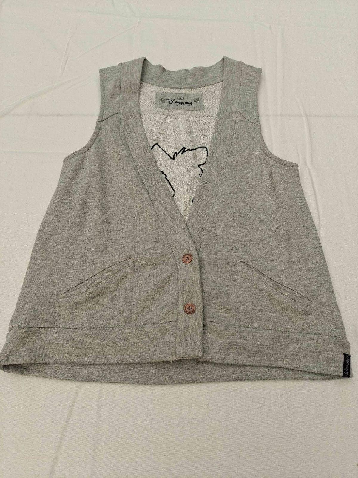 Gilet Disney vintage gris avec motif cerf – Taille M, Maat 38/40 (M), Disney, Ophalen of Verzenden, Zo goed als nieuw