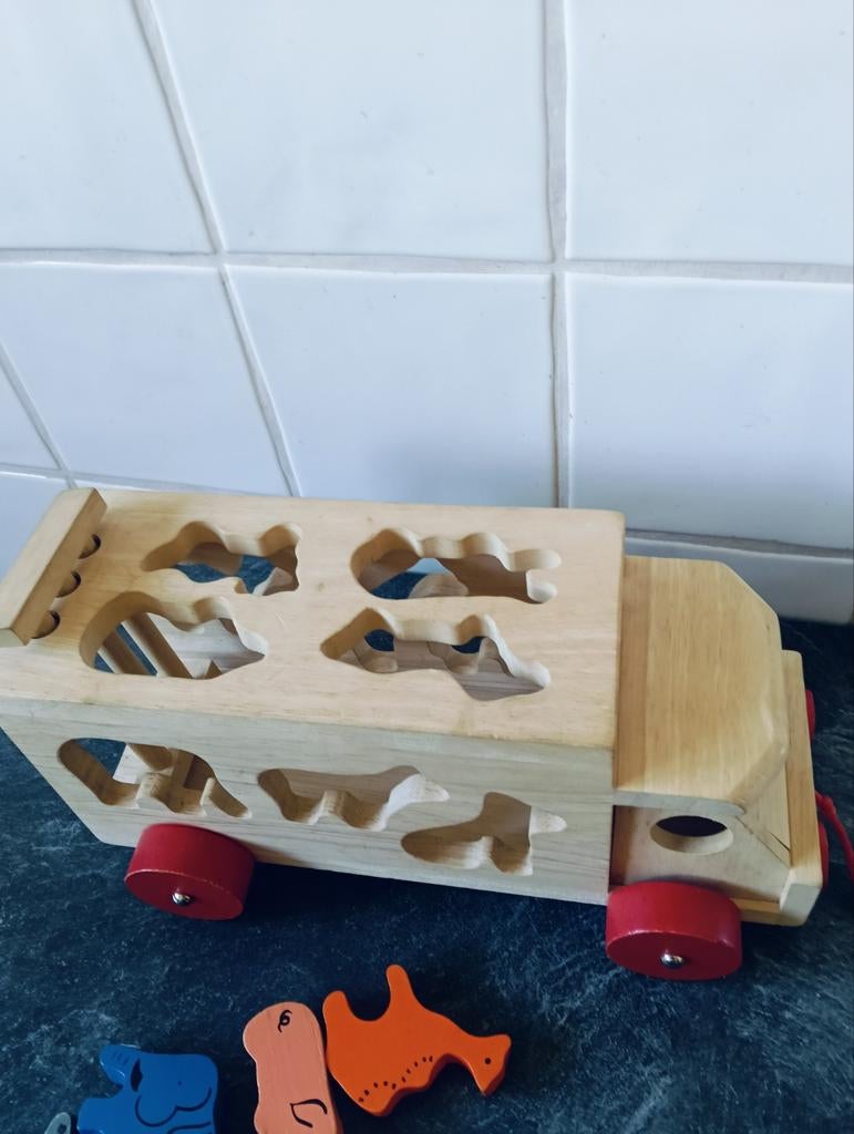 Big Jigs Toys Houten vormdoos vrachtwagen, Ophalen
