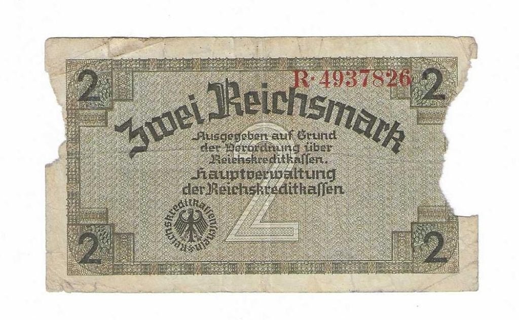 Oud bankbiljet Duitsland 2 Rijksmark (Munt 0007), Postzegels en Munten, Bankbiljetten | Europa | Niet-Eurobiljetten, Ophalen of Verzenden