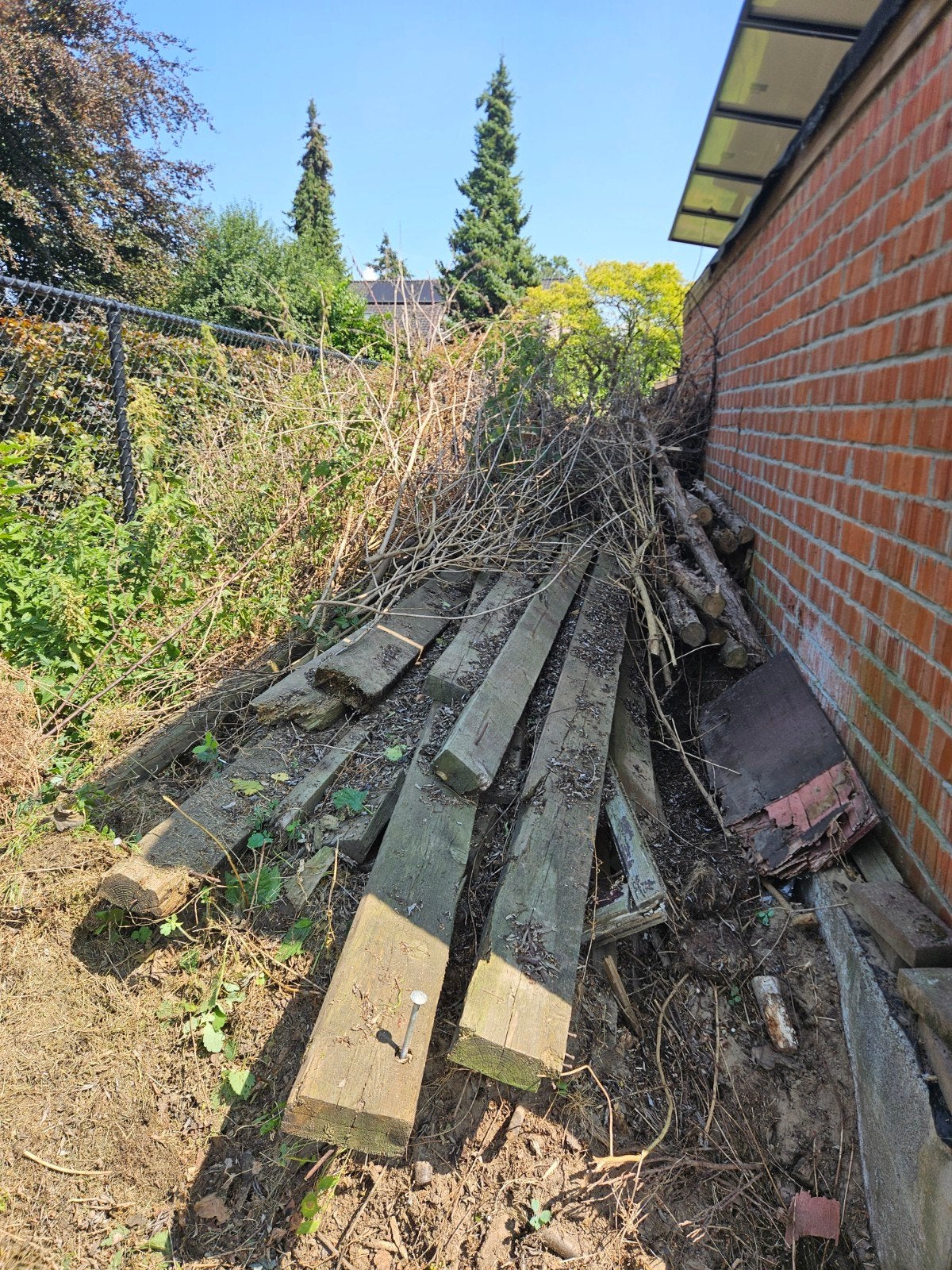 Gratis houten balken, Enlèvement