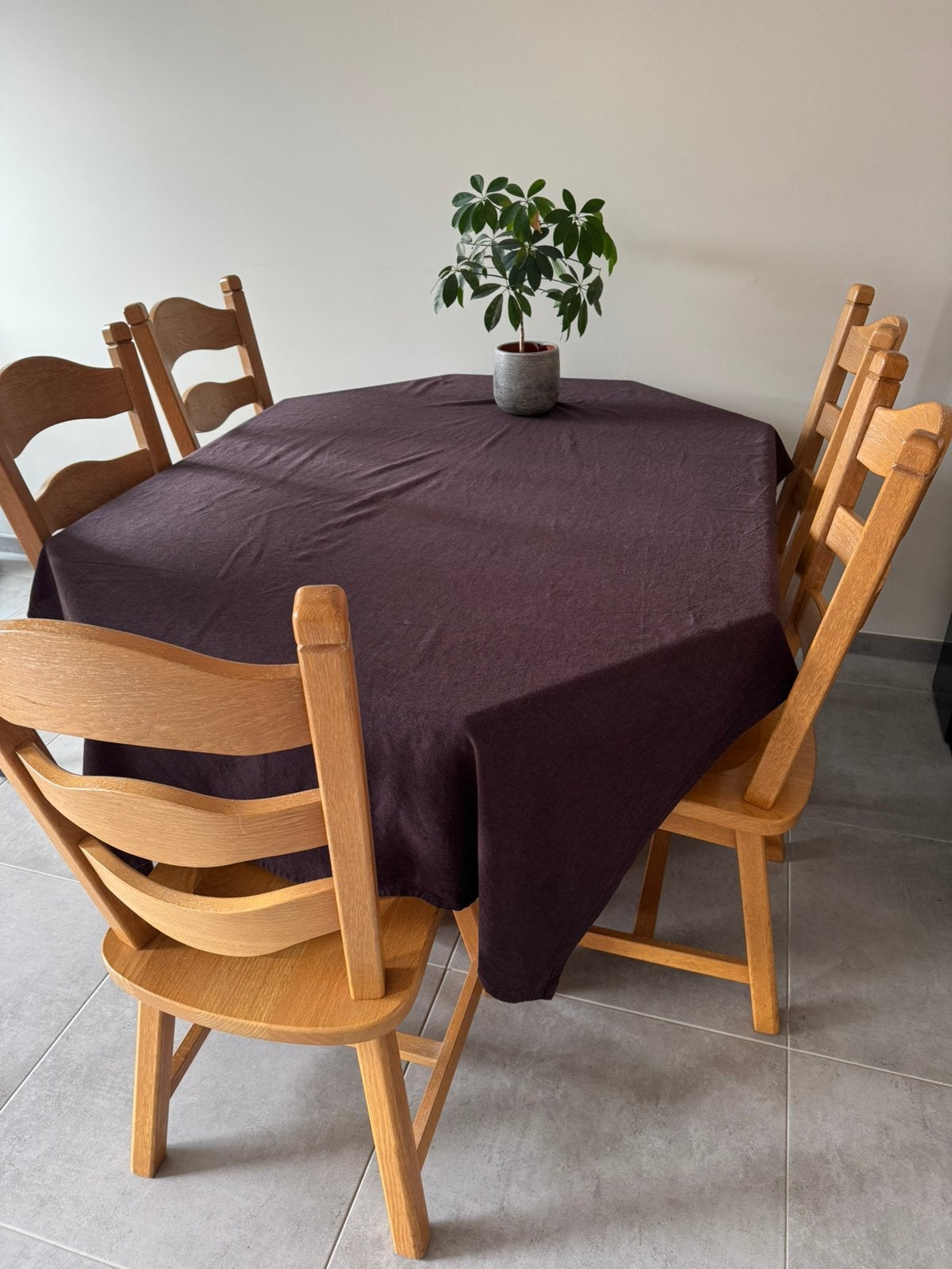 Tafel + 5 stoelen (gratis), Enlèvement, Utilisé, 4 à 6 chaises