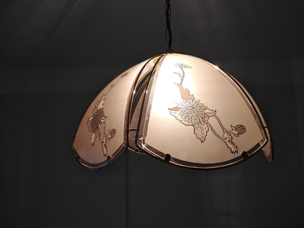Prachtige glazen kroonluchter, Ophalen, Zo goed als nieuw, Glas, Anglais