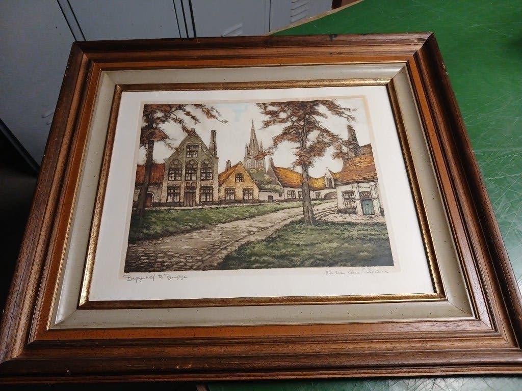 gesigneerde ets Louis Rigaux, Ophalen of Verzenden, Ets, Genummerd