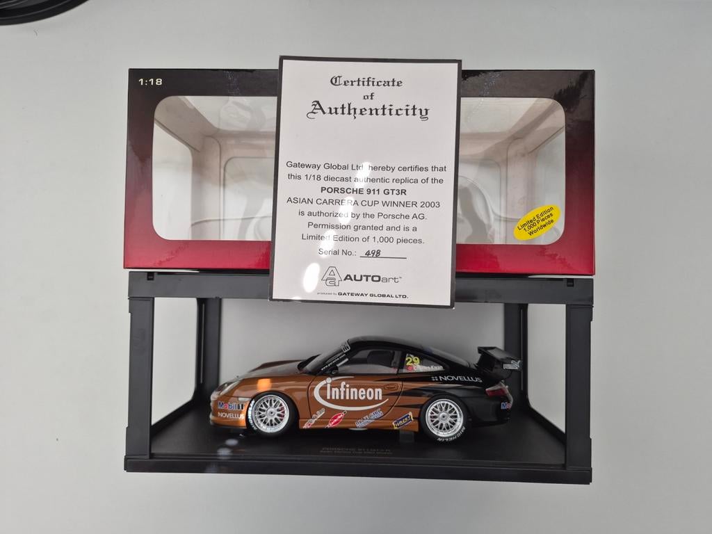 Vainqueur de la Coupe d'Asie Carrera 2003 de la Porsche 911, Enlèvement ou Envoi, Comme neuf, Voiture, Autoart