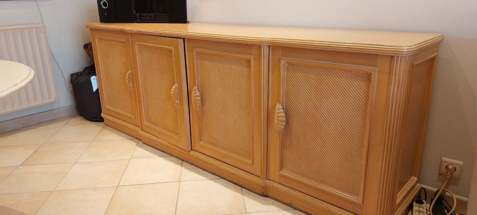 Buffet Bambou salle à manger, cérusé, Maison & Meubles, Armoires | Buffets, Moins de 100 cm, Comme neuf, Enlèvement, Bambou
